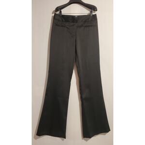 Vtg Y2K Studio 1940 Satin Bootcut Dress Pants Size 8 Black Goth Vamp Party Event